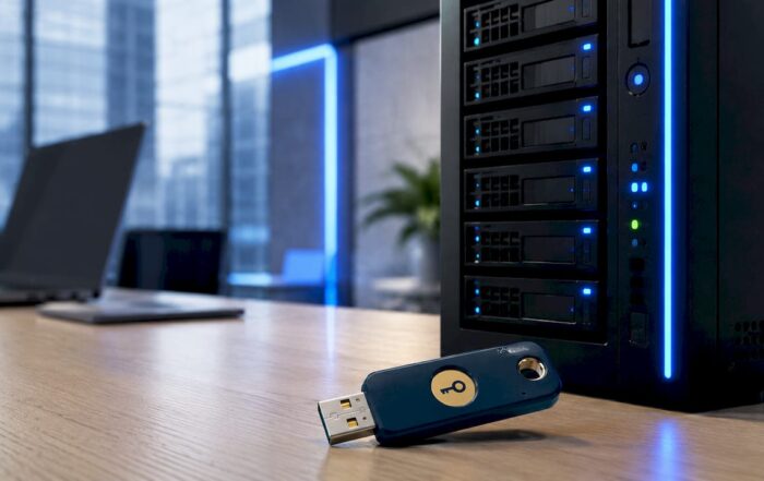 Utilização de uma pen USB de segurança num servidor protegido